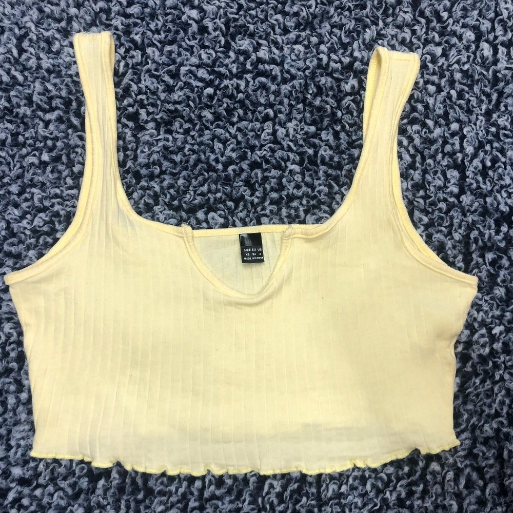 new pastel yellow crop top